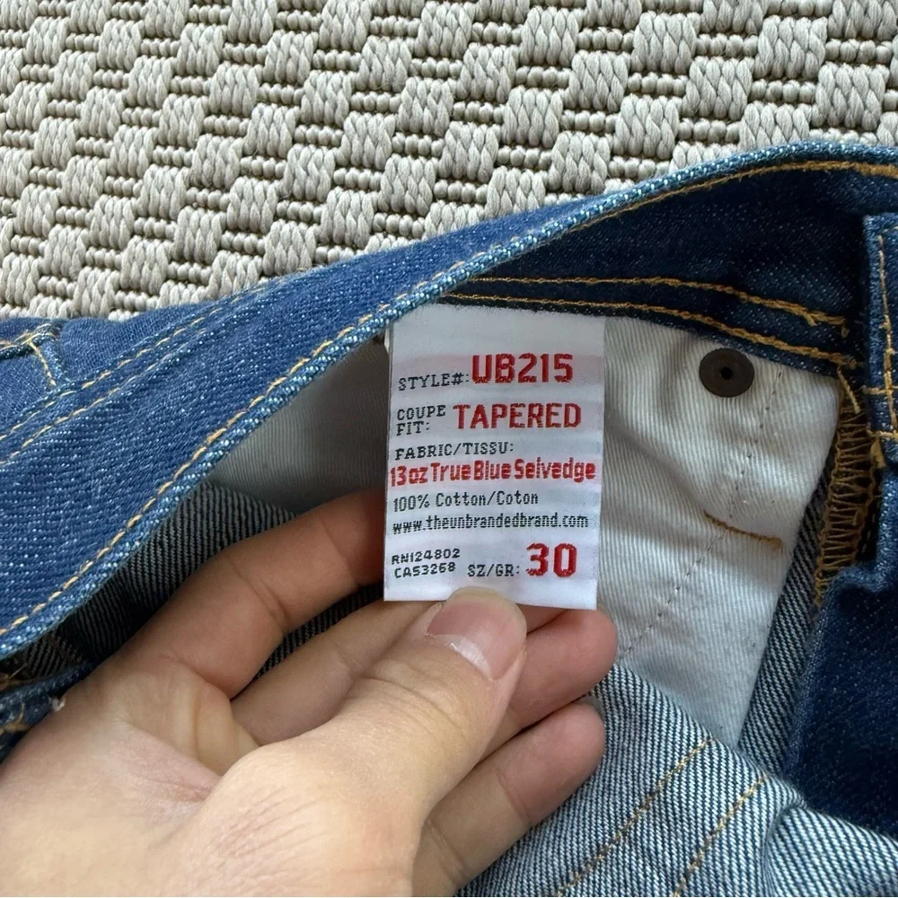 theunbrandedbrand Custom made 13oz true blue selvedge denim tapered denim jeans